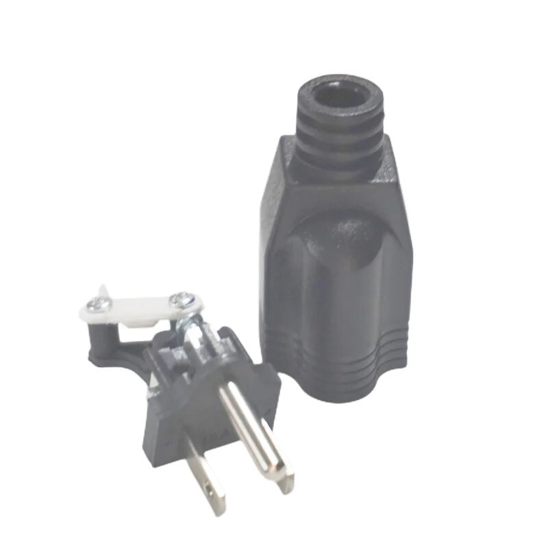 Nema 5-15P US amerikai 3 tűs váltakozó áramú elektromos tápcsatlakozós csatlakozó adapter adapter adapter vezeték újrahuzalozható hosszabbító kábel csatlakozó 15A 125V