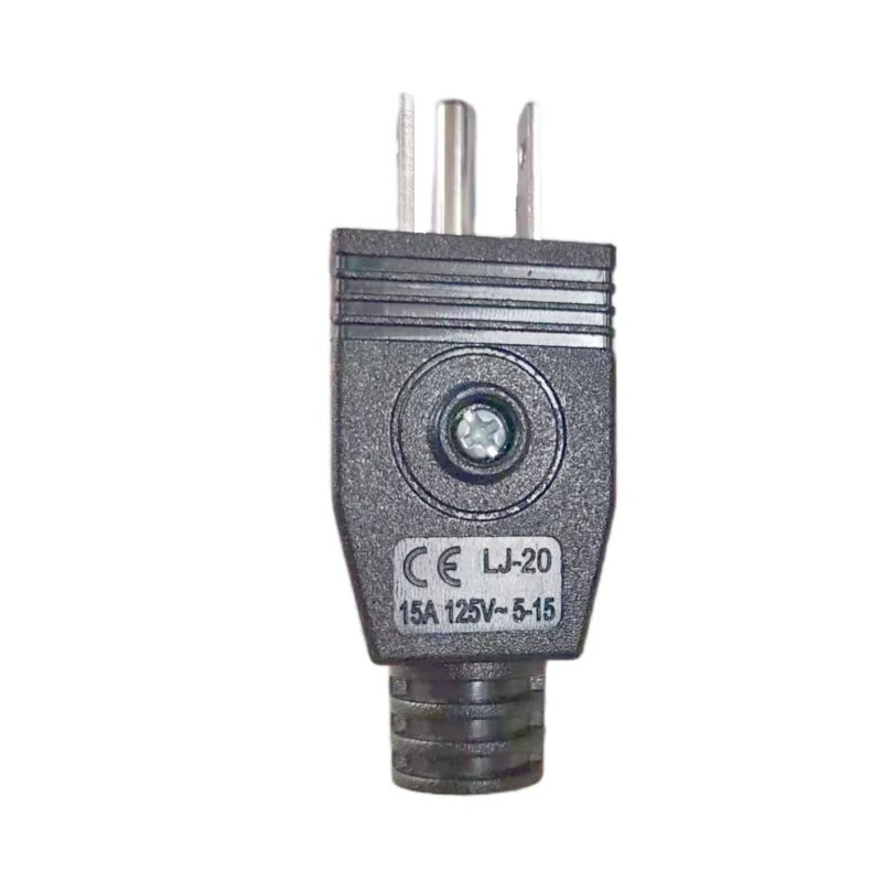 Nema 5-15P US amerikai 3 tűs váltakozó áramú elektromos tápcsatlakozós csatlakozó adapter adapter adapter vezeték újrahuzalozható hosszabbító kábel csatlakozó 15A 125V