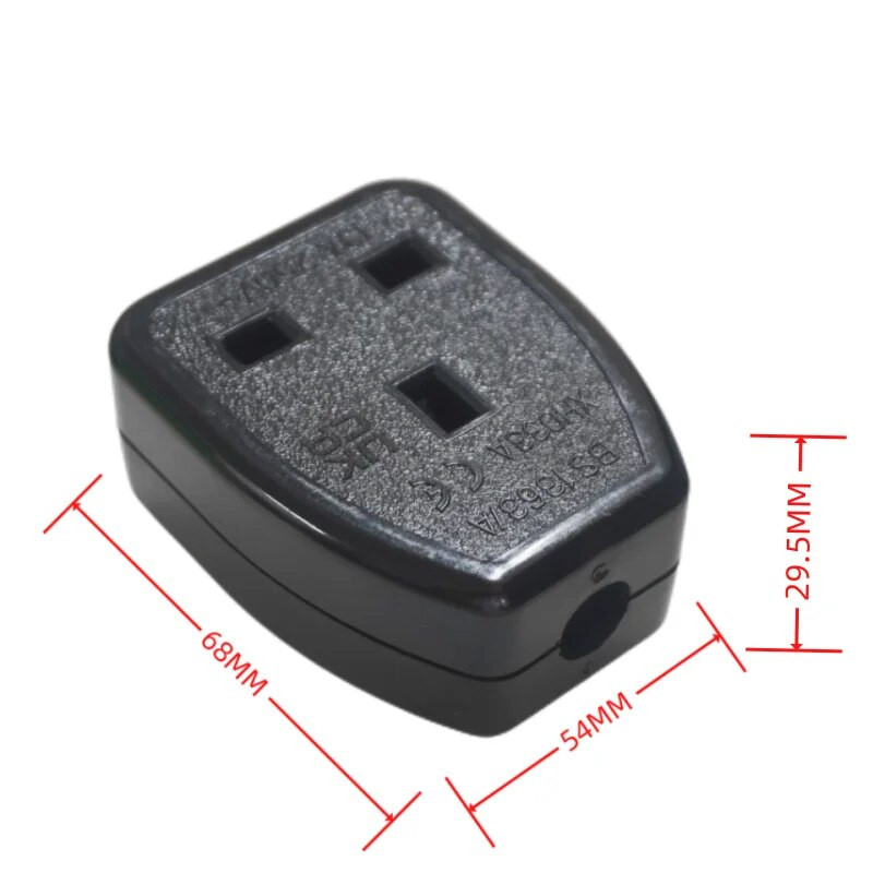 1vnt 13A 250V JK Didžiosios Britanijos standartinis moteriškas lizdas maitinimo adapteris Nuimamas maitinimo laido kabelio jungties lizdas baltas/juodas