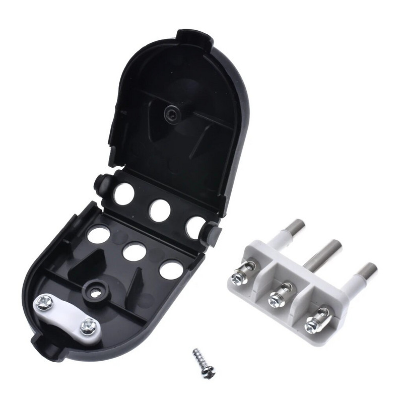 Talijanski režirni utikač 10A 16A Ravno koljeno 90 stupnjeva za Italiju Napajanje Okrugli 3 PINA Type-L utikač za ožičenje Bijelo Crno