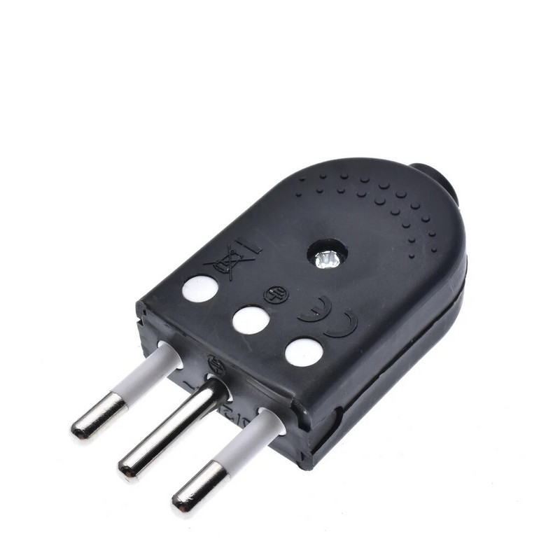 Talijanski režirni utikač 10A 16A Ravno koljeno 90 stupnjeva za Italiju Napajanje Okrugli 3 PINA Type-L utikač za ožičenje Bijelo Crno