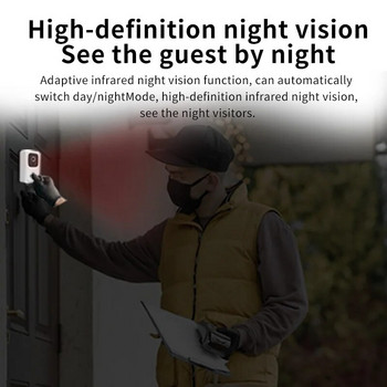 Tuya Video Doorbell Ασύρματη WiFi Door Bell Camera Smart Home Security Νυχτερινή όραση ανίχνευση κίνησης Οπτική ενδοεπικοινωνία με ηχητικό σήμα