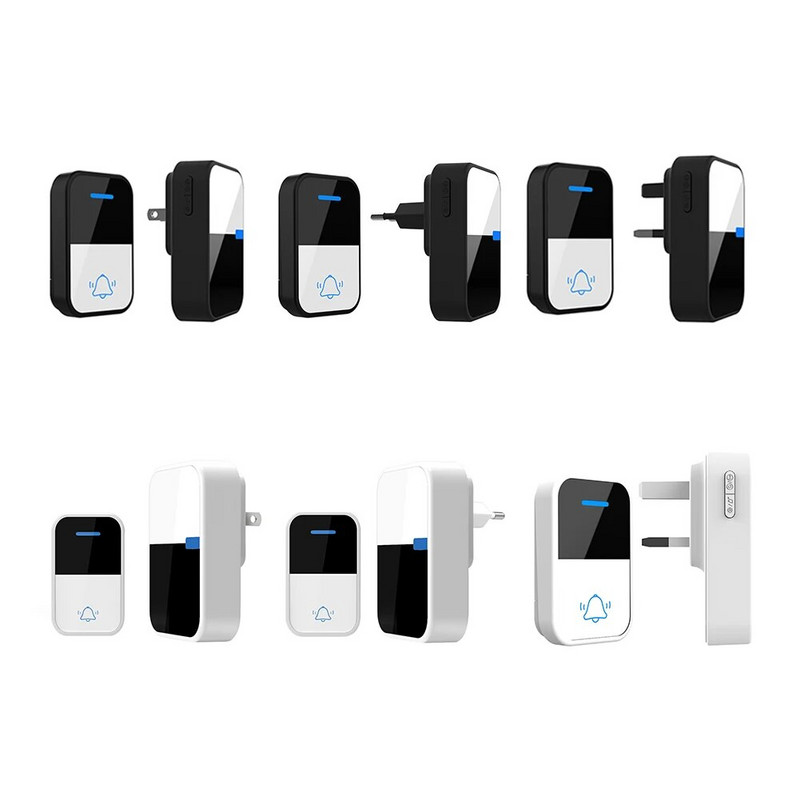 Atsparus vandeniui belaidis durų skambutis savaiminio maitinimo generavimo 433 MHz RF išmanusis belaidis durų skambutis 110 V–230 V belaidis durų skambutis namams