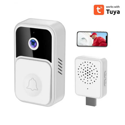 Нов безжичен звънец Tuya с камера Видео звънец Външен безжичен звънец Wifi камера за звънец интелигентен звънец