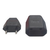 Vyriškas/moteris 2,5 A ES laidų kištuko lizdo prailginimo maitinimo laido jungtis, kištukas, 2 polių ES maitinimo laido elektros kištuko keitiklis