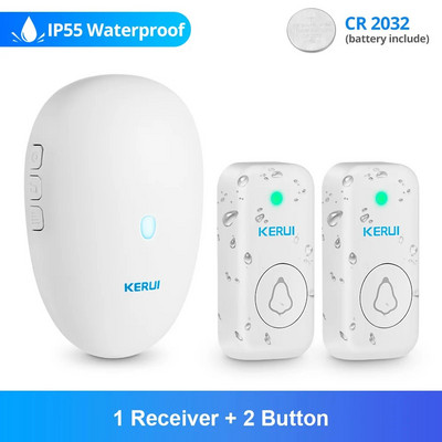 KERUI M521 üdvözlő csengő készlet ajtócsengő riasztó LED fény kültéri gombelem kültéri vezeték nélküli ajtócsengő okos otthon biztonság