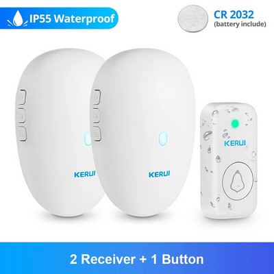 KERUI M521 üdvözlő csengő készlet ajtócsengő riasztó LED fény kültéri gombelem kültéri vezeték nélküli ajtócsengő okos otthon biztonság