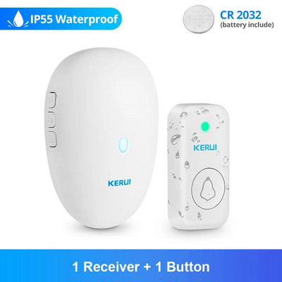 KERUI M521 üdvözlő csengő készlet ajtócsengő riasztó LED fény kültéri gombelem kültéri vezeték nélküli ajtócsengő okos otthon biztonság