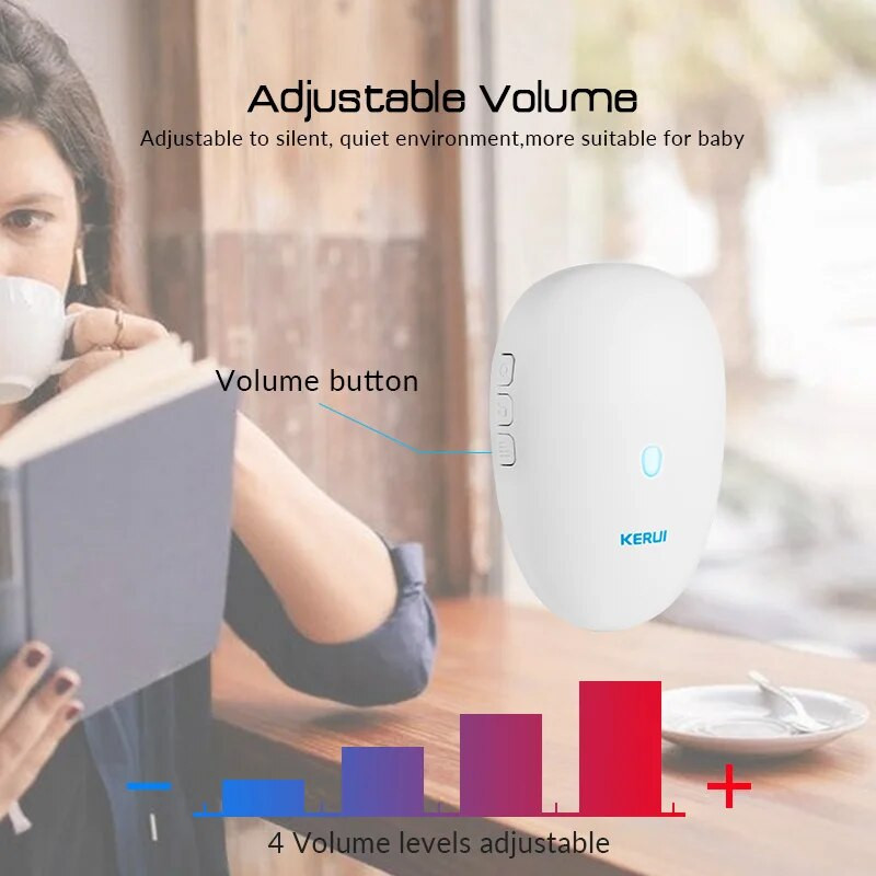 KERUI M521 üdvözlő csengő készlet ajtócsengő riasztó LED fény kültéri gombelem kültéri vezeték nélküli ajtócsengő okos otthon biztonság