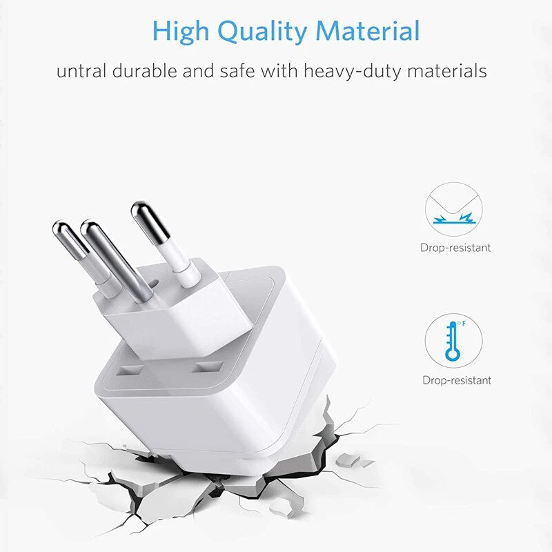 Brazília Dél-Afrika utazási dugaszadapter Földelt univerzális N típusú dugaszadapter BR-US-adapter - Ultra kompakt Brazília déli részére