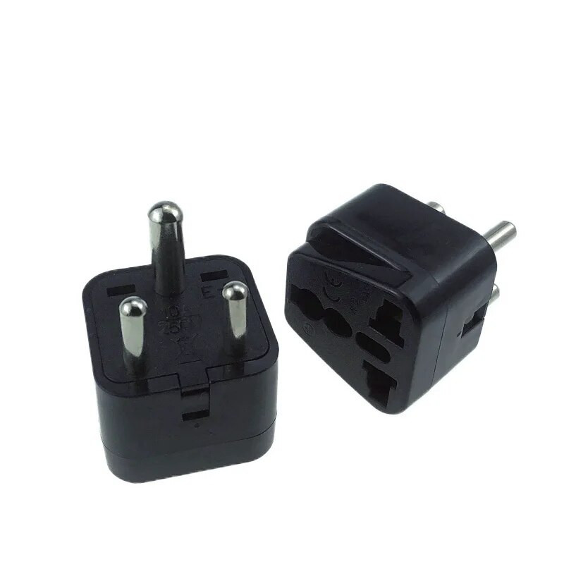 2 in 1 Lõuna-Aafrika Vabariik ZA India IN pistiku adapter Universaalne muundur reisitoitepistik 3 kontaktiga ümmargune vahelduvvooluadapter Pistik Tüüp D