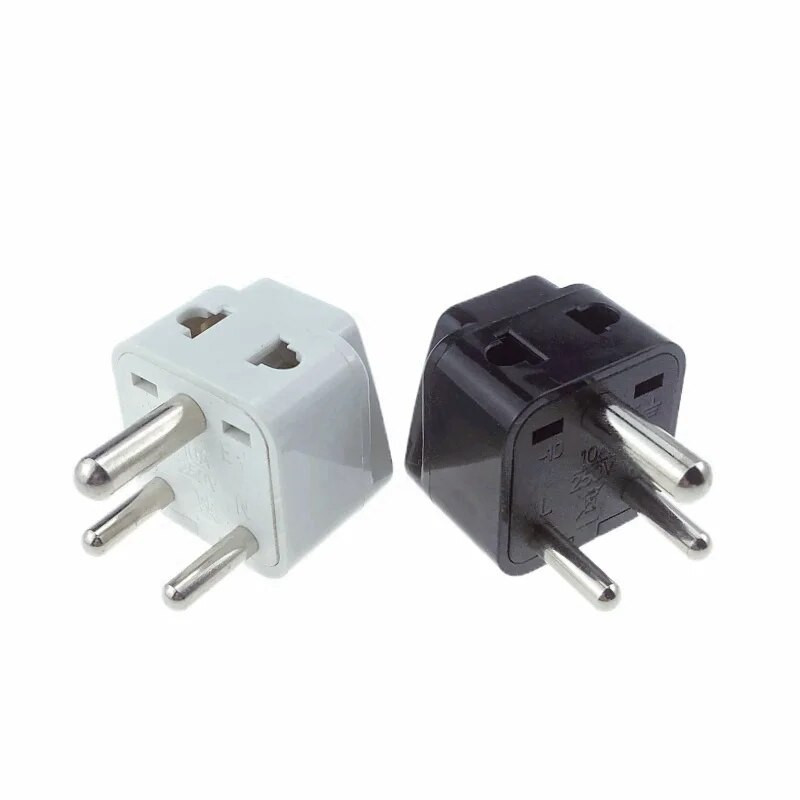2 in 1 Lõuna-Aafrika Vabariik ZA India IN pistiku adapter Universaalne muundur reisitoitepistik 3 kontaktiga ümmargune vahelduvvooluadapter Pistik Tüüp D