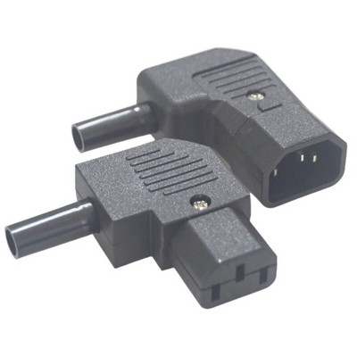 C13/C14 захранващ щепсел, 90-градусов ъгъл IEC 320 C13 женски щепсел AC 10A / 250V захранващ кабел/кабелен конектор
