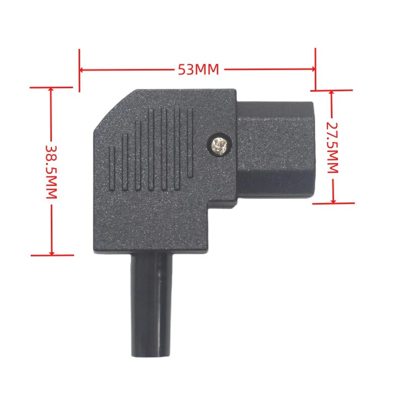 Βύσμα τροφοδοσίας C13/C14, Γωνία 90 μοιρών IEC 320 C13 Θηλυκό βύσμα AC 10A / 250 V Σύνδεσμος καλωδίου/καλωδίου τροφοδοσίας