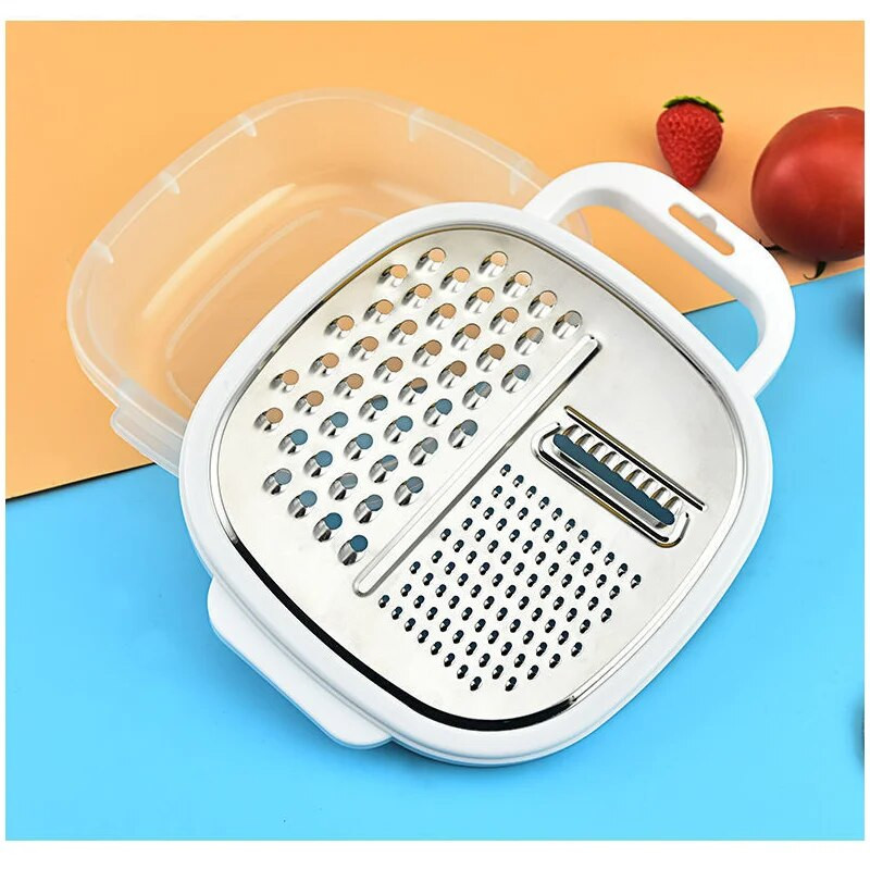 Tocator de legume multifunctional Razatoare de alimente Razatoare de cartofi Razatoare de morcovi Tocator de ghimbir cu recipient pentru alimente Gadgets de bucatarie