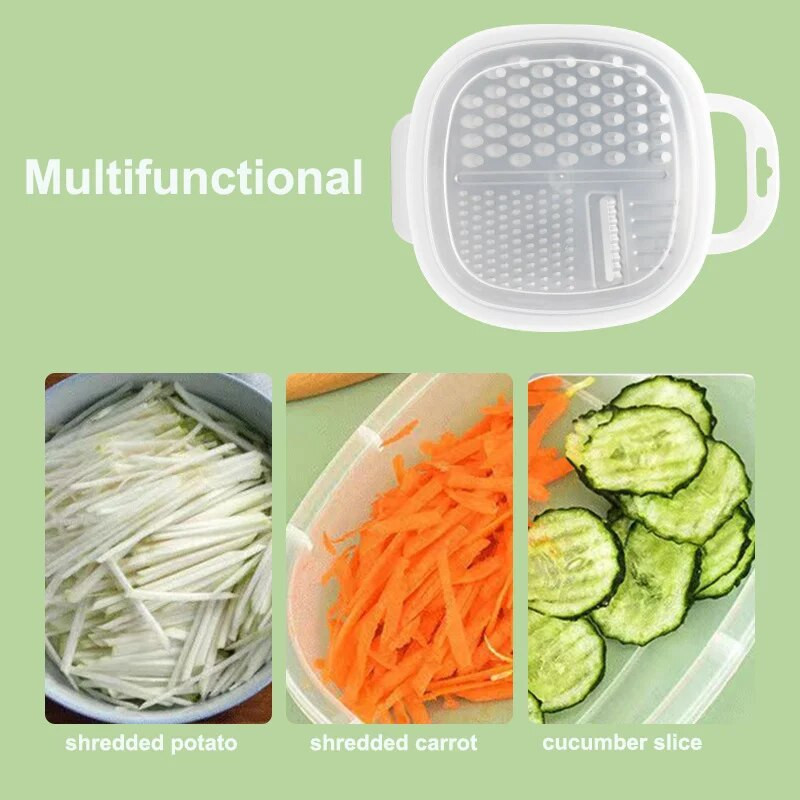 Tocator de legume multifunctional Razatoare de alimente Razatoare de cartofi Razatoare de morcovi Tocator de ghimbir cu recipient pentru alimente Gadgets de bucatarie