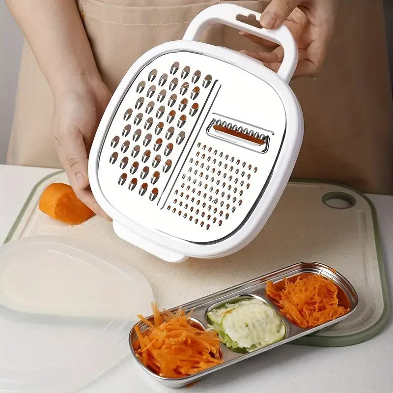 Tocator de legume multifunctional Razatoare de alimente Razatoare de cartofi Razatoare de morcovi Tocator de ghimbir cu recipient pentru alimente Gadgets de bucatarie