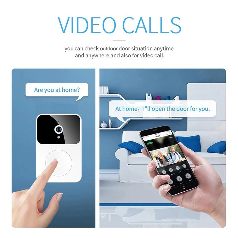 X9 Smart WiFi Video Sonerie Cameră Audio Interfon Viziune de noapte Produs pentru uși fără fir Securitate la domiciliu
