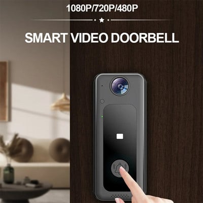 Juhtmevaba uksekella nutikas kaugjuhtimispuldiga video uksekella intelligentne visuaalne uksekellakaamera HD öönägemise WiFi-laetava turvalisusega