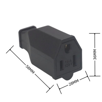 NEMMA 5-15P/5-15R 15A 125V tipo laidas amerikietiško matuoklio nuimamas kištukas Amerikietiško standarto maitinimo laido jungtis JAV kištukas