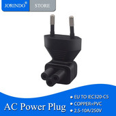 JORINDO EU TO IEC320 C5 Strāvas pārveidošanas spraudnis, Eiropas 2 kontaktu vīrs uz IEC 320 C5 taisnleņķa strāvas adapteris