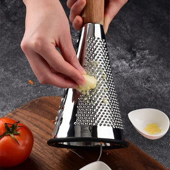 Κουζινομηχανή για κουζίνα Creative Cone Fruit Vegetables Τρίφτης Σκόρδο Μύλος Κόφτης Εγχειρίδιο Ξύλινη λαβή Αξεσουάρ σπιτιού