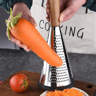 Кухненски робот за кухня Creative Конус Плодове Зеленчуци Ренде Мелничка за чесън Резачка Ръчна дървена дръжка Аксесоари за дома
