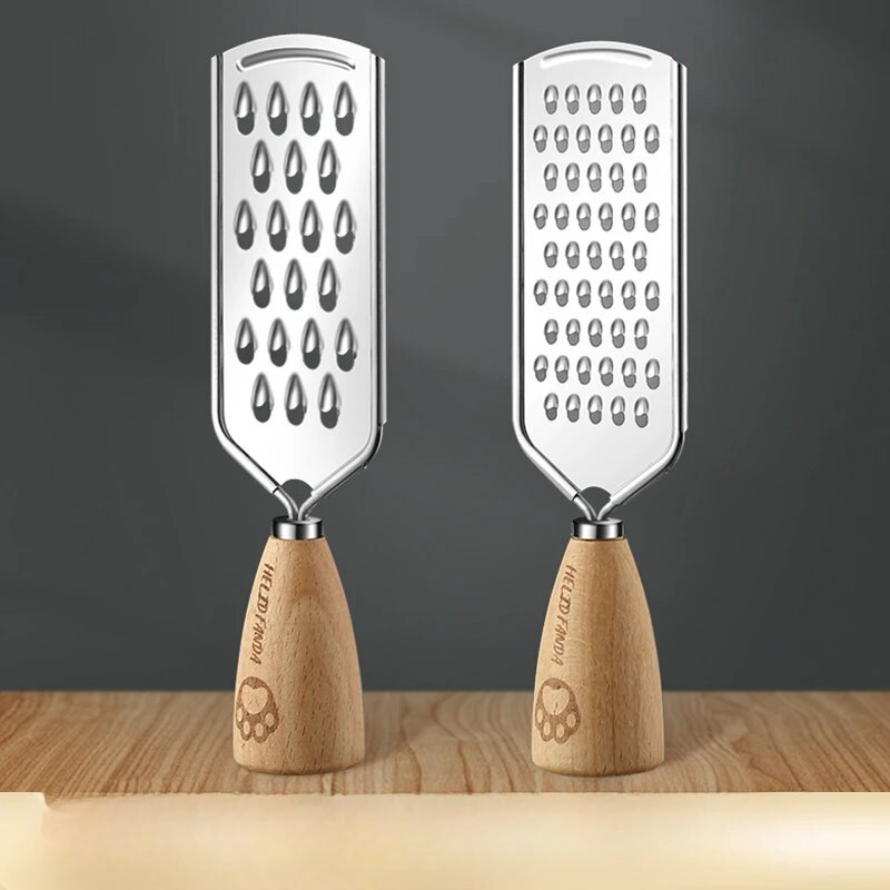 WORTHBUY daugiafunkcinė daržovių vaisių trintuvė su neslystančia medine rankena Rankinė šokolado pjaustyklė sūrio trintuvė virtuvės įrankiai