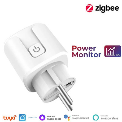 Tuya WiFi Zigbee EU Smart Plug 16/20A išmanusis lizdas su maitinimo stebėjimu balso valdymo lizdas veikia su Alexa Google Home Alice