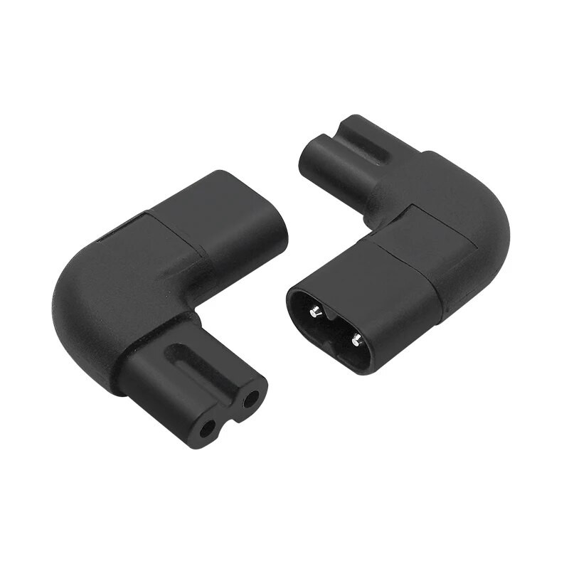 1 buc IEC 320 2-Pin C7 mamă la C8 mascul dreapta sus în jos unghi convertitor adaptor de alimentare CA