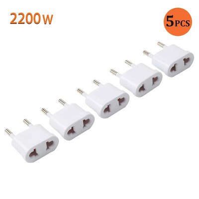 USA–EL Euroopa pistik toiteadapter Valge reisitoitepistiku adapter, muundaja seinalaadija pistik