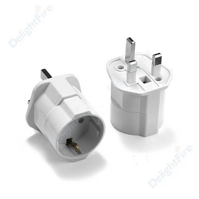 Europos ES į JK kištuko adapteris Standartinis Euro Schuko 250V 2 apvalus kištukas į JK 3 kontaktų kelioninis maitinimo adapteris elektros lizdas