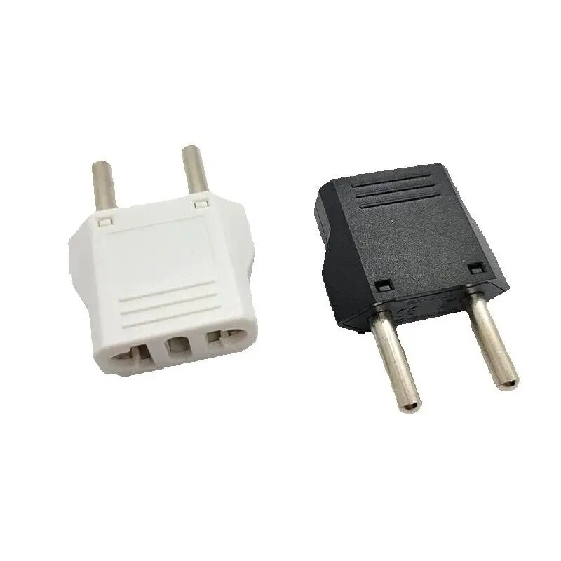 Juoda Balta Universalus Rusija Korėja Europos kištukas Mini JAV į ES keitiklis 4.8mm 6A kintamosios srovės elektros Euro Travel Plug Adapter 125V 250V
