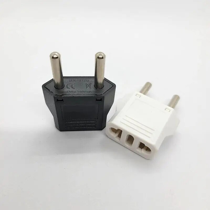 Juoda Balta Universalus Rusija Korėja Europos kištukas Mini JAV į ES keitiklis 4.8mm 6A kintamosios srovės elektros Euro Travel Plug Adapter 125V 250V