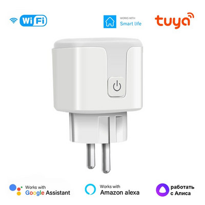 16A Tuya/Matter WIFI EU Plug Smart Power Socket Elektros kištukas Balso / Programėlės / Laiko valdymas per Homekit Alexa Siri Alice eWelink