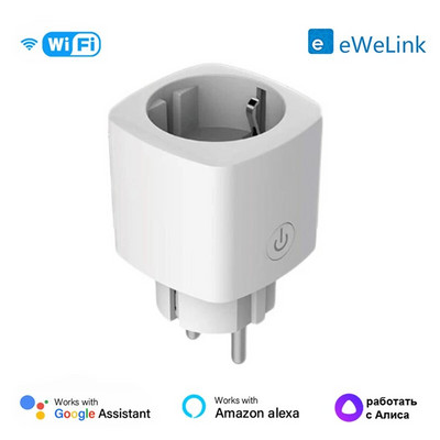 16A Tuya/Matter WIFI EU Plug Smart Power Socket Elektros kištukas Balso / Programėlės / Laiko valdymas per Homekit Alexa Siri Alice eWelink