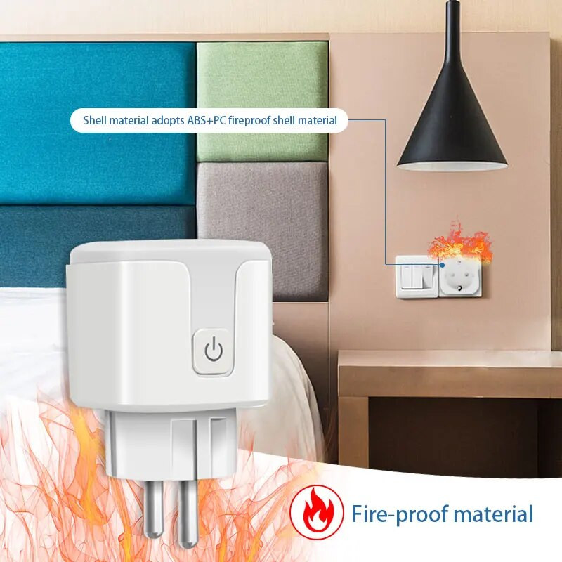 16A Tuya/Matter WIFI ES spraudnis viedā barošanas ligzda Elektrības spraudnis Balss/lietotnes/laika kontrole, izmantojot Homekit Alexa Siri Alice eWelink