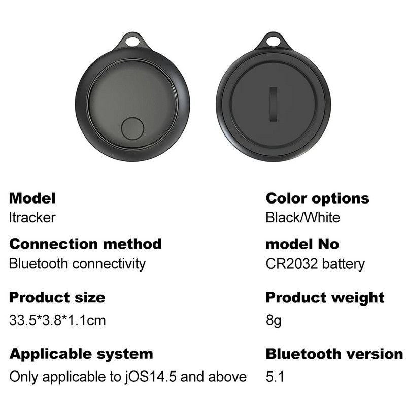 Tracker GPS Bluetooth 5.1 pentru înlocuirea etichetei de aer prin Apple Găsește-mi pentru a localiza Geanta Flacon Card Portofel Căutare chei pentru biciclete Smart ITag