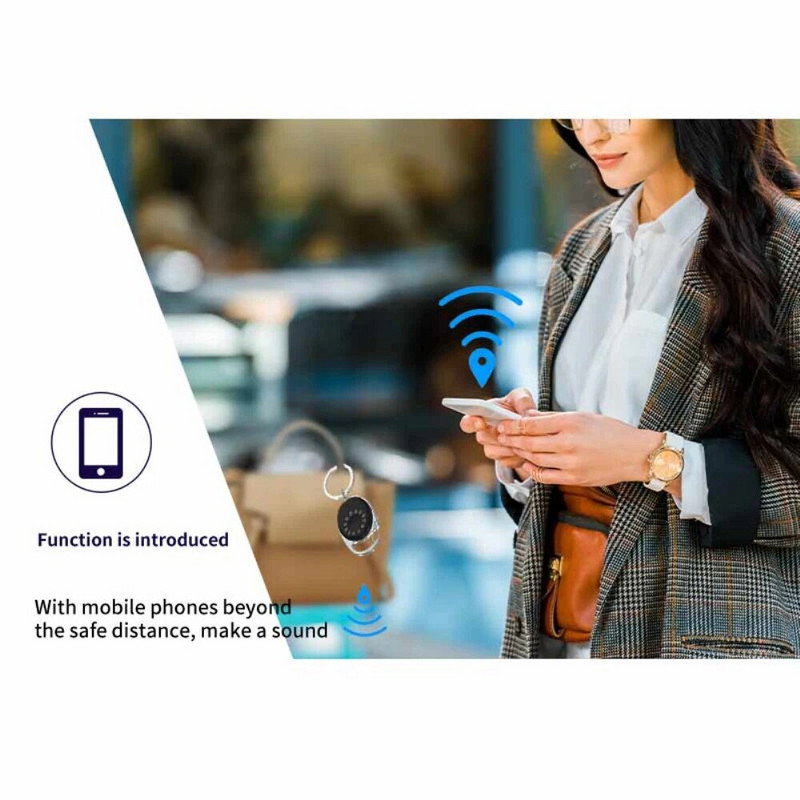 Smart Retainer Mini Gps kukkumisvastane kaotsiminek lemmikloomadele kassidele võtmed Rahakoti kott Turvaasendiseade Veekindel must