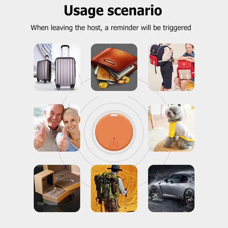 „Smart Mini GPS Tracker“ nešiojamasis elementų ieškiklis, ilgas baterijos veikimo laikas, apsaugantis nuo praradimo signalizacijos žyma „Bluetooth“ suderinamas su „Wallet Pet Key“ telefonu