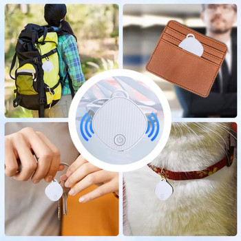 Интелигентен GPS тракер Мини устройство за проследяване Телефонни неща Двупосочно търсене Съвместим с Bluetooth Работа с Apple Find My APP Pet Finder