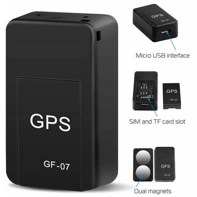 Mini automobilinis GPS sekiklis Apsaugos nuo praradimo vietos nustatymo įrenginys Realaus laiko stebėjimo įrašymas GF07 SIM padėties nustatymo įtaisas Wifi magnetinis Naujas