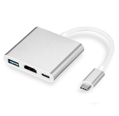 USB C 3-ühes jaotur Thunderbolt3 Type-C kuni 4K HD ekraan USB 3.0 60 W PD kiirlaadimisadapteri jaotur Macbook Air Ipad Pro PC jaoks