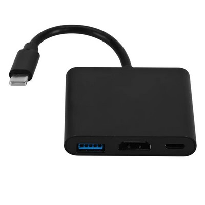 USB C 3-ühes jaotur Thunderbolt3 Type-C kuni 4K HD ekraan USB 3.0 60 W PD kiirlaadimisadapteri jaotur Macbook Air Ipad Pro PC jaoks