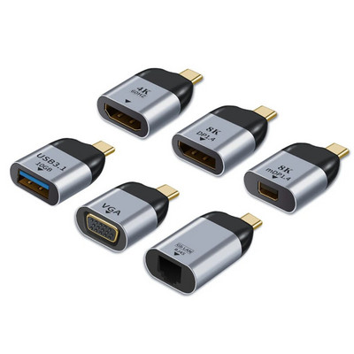 USB Type C мъжки към женски HD видео конвертор адаптер за Apple Huawei Samsung