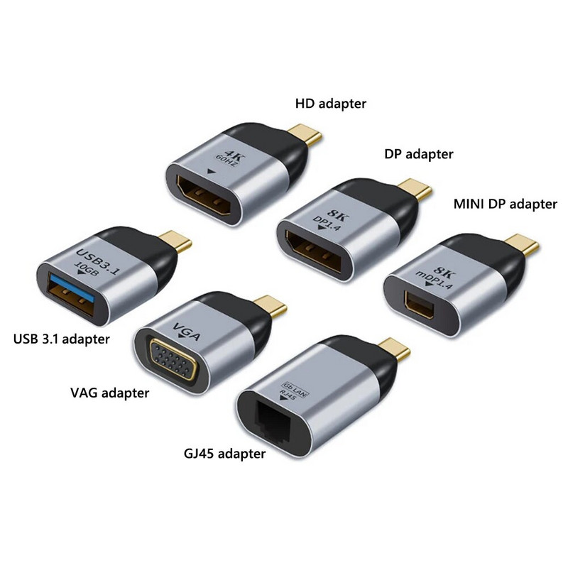 C tipa USB HD video pārveidotāja adapteris no vīrieša uz sievieti Apple Huawei Samsung