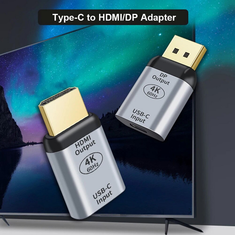4K USB C į DP/HDMI suderinamas / Mini DP C tipo kabelis į HDMI Thunderbolt 3 adapteris, skirtas MacBook Pro Samsung S20 4K UHD USB-C
