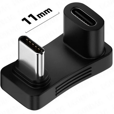 2 viename vyriškas ir moteriškas U tipo USB C keitiklio adapteris, skirtas garų denio 90 laipsnių dešiniuoju kampu, USB 3.1 tipo C adapteris, atnaujintas