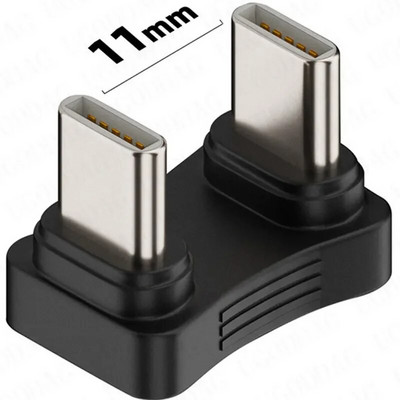 2 viename vyriškas ir moteriškas U tipo USB C keitiklio adapteris, skirtas garų denio 90 laipsnių dešiniuoju kampu, USB 3.1 tipo C adapteris, atnaujintas