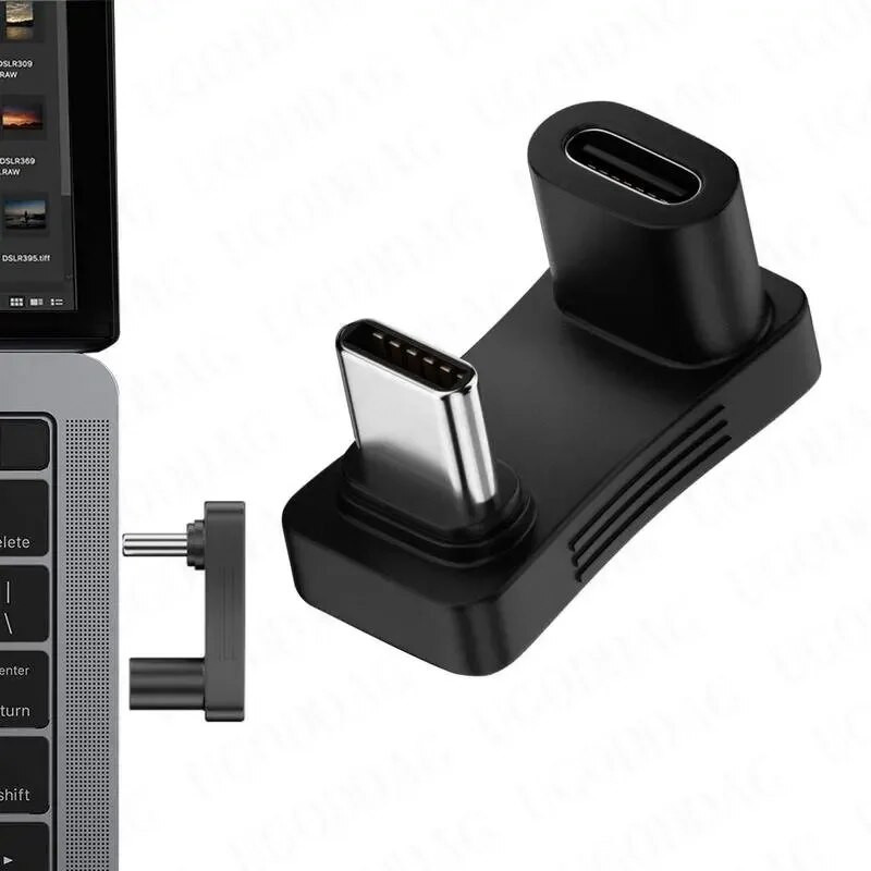 2 viename vyriškas ir moteriškas U tipo USB C keitiklio adapteris, skirtas garų denio 90 laipsnių dešiniuoju kampu, USB 3.1 tipo C adapteris, atnaujintas